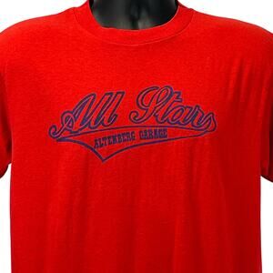Vintage 80s All Star Altenberg Garage T Shirt Baseball Softball USA Red L Large